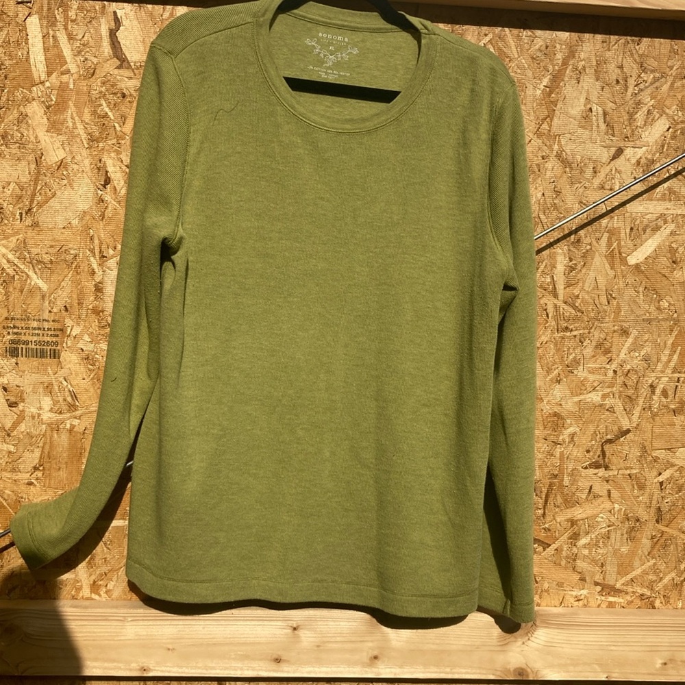 Sonoma Women's Crew Neck Sweater - Olive Green